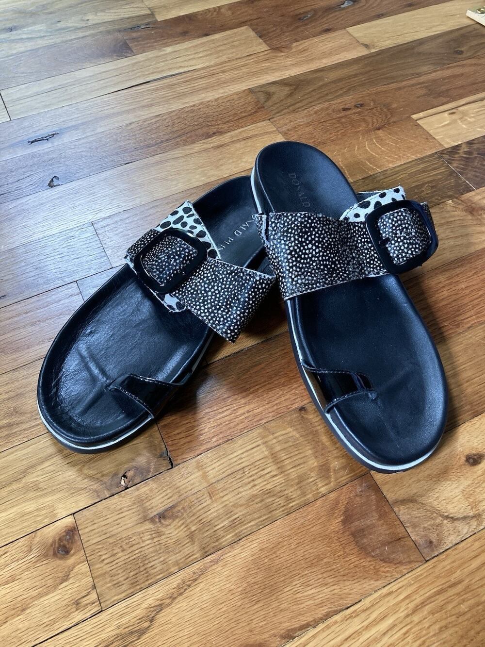 Donald Pliner Z3146 Womens Bone/Black Lorenzo Sandals Size 8M Summer Preppy Boho